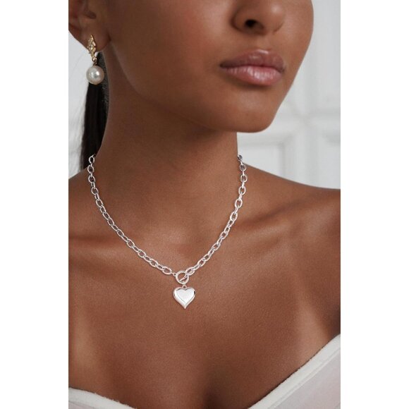 🆕 Women Silver Chunky Layered Chain Necklace Plated Herringbone Toggle Jewelry - Picture 4 of 7